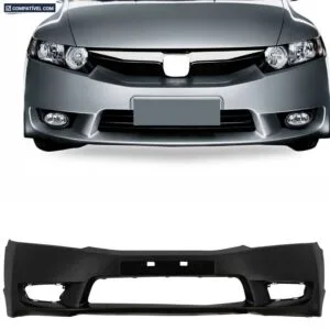 PARACHOQUE DIANTEIRO CIVIC 09/11 COM RESSALTO PLACA PRETO LISO