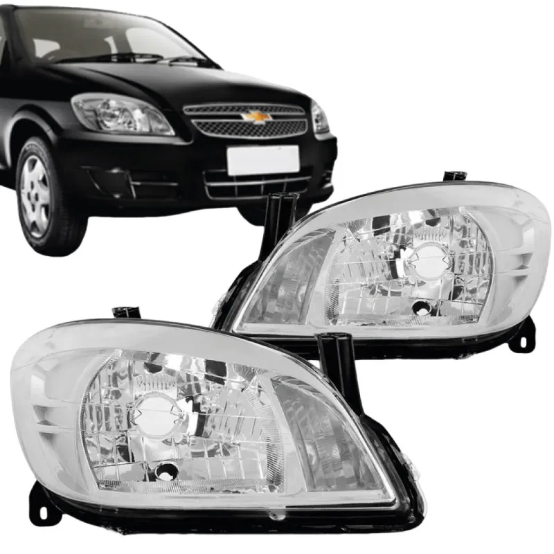 FAROL CELTA G2 07/15 PRISMA 07/12 MASCARA CROMADA IMPORTADO