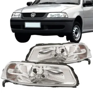 FAROL GOL/ PARATI/ SAVEIRO G3 99/05 FOCO SIMPLES MASCARA CROMADA