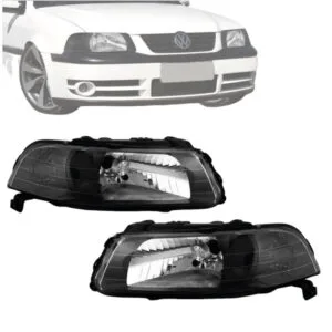 FAROL GOL/ PARATI/ SAVEIRO G3 99/05 FOCO SIMPLES MASCARA NEGRA