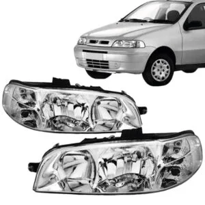 FAROL PALIO/ SIENA /STRADA G2 01/06 CARCAÇA PRETA MASCARA CROMADA