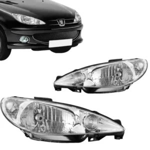 FAROL PEUGEOT 206 04/11 FOCO SIMPLES LENTE LISA