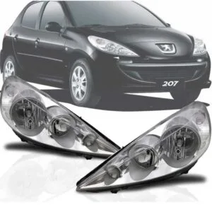FAROL PEUGEOT 207 09/15 HOGGAR 10/15 MASCARA CROMADA
