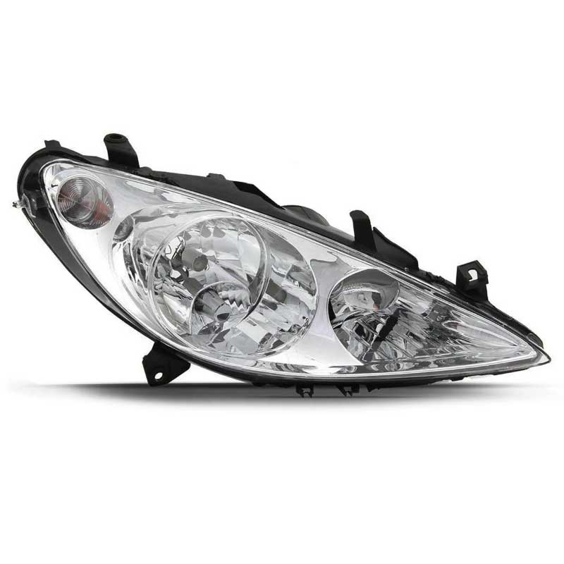 FAROL PEUGEOT 307 2002/2006 MASCARA CROMADA - Imagem 2