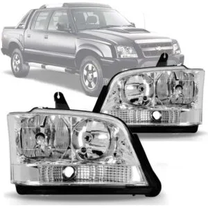 FAROL S10/ BLAZER 01/07 CROMADO PISCA CRISTAL