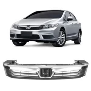 GRADE RADIADOR CIVIC LXR 12/14 PRETA COM FRISO CROMADO
