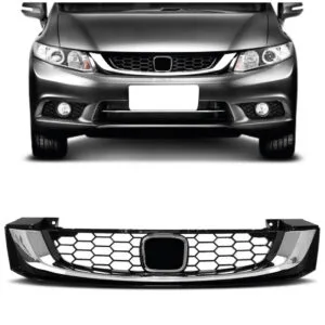 GRADE RADIADOR CIVIC LXR 15/17 PRETA COM FRISO CROMADO