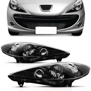 FAROL PEUGEOT 207 2008/2011 MASCARA NEGRA