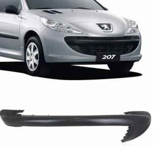 MOLDURA PARACHOQUE DIANTEIRO PEUGEOT 207 09/15 SEM TAMPA REBOQUE PRETO