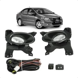 KIT FAROL MILHA CITY 09/11 COM ARO PRETO