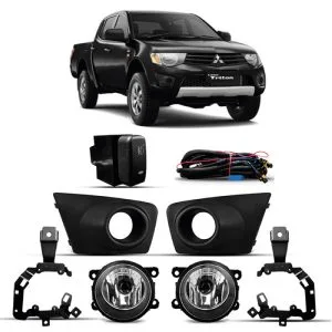 KIT FAROL MILHA TRITON 11/12 COM MOLDURA PRETA