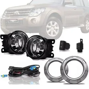 KIT FAROL MILHA PAJERO 08/10 ARO CROMADO COMPLETO