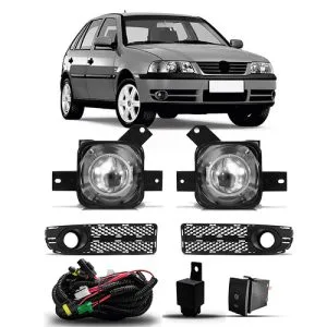 KIT FAROL MILHA GOL 04/05 G3 FASE 2 COM GRADE COM PROJETOR COM BOTÃO UNIVERSAL