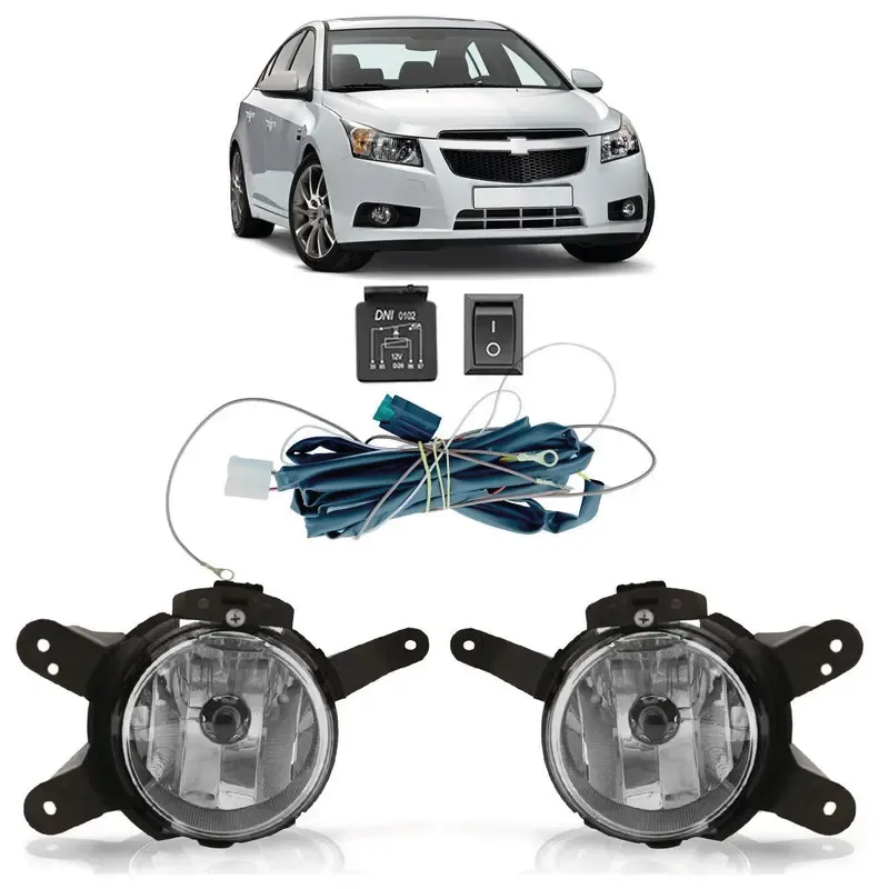 KIT FAROL MILHA CRUZE 11/14 SEM GRADE COM BOTÃO UNIVERSAL