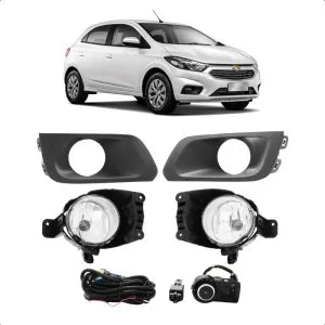 KIT FAROL MILHA ONIX 17/20 PRISMA COM GRADE PRETA