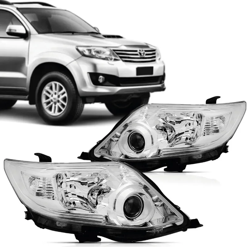 FAROL HILUX SW4 12/15 ELETRICO COM XENON SEM REATOR SEM MOTOR CROMADO IMPORTADO