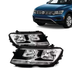 FAROL TIGUAN 18/21 ELETRICO COM MOTOR COM LED DRL COM REATOR SEM PROJETOR IMPORTADO