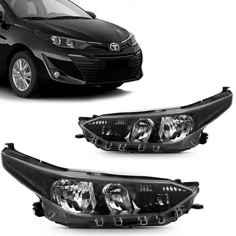 FAROL YARIS 18/25 ELETRICO COM MOTOR MASCARA NEGRA IMPORTADO