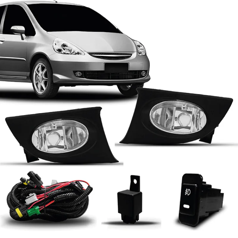 KIT FAROL MILHA FIT 07/08 COM GRADE PRETA