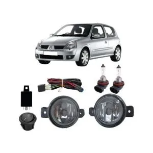 KIT FAROL MILHA CLIO 06/11 COMPLETO COM BOTÃO UNIVERSAL