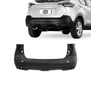 PARACHOQUE TRASEIRO KICKS 17/22 COM 2 FUROS SENSOR PRETO LISO PARCIAL