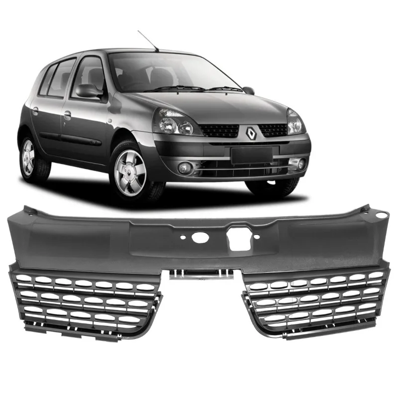 GRADE RADIADOR CLIO HATCH/ SEDAN 03/05 PRETA IMPORTADA