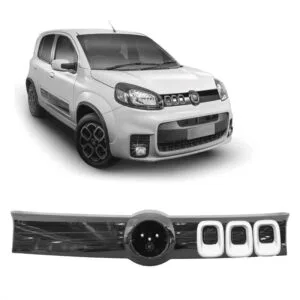 GRADE RADIADOR UNO SPORT 15/21 PRETA BRILHANTE MOLDURA CINZA IMPORTADA