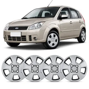 JOGO CALOTA FIESTA HATCH/ SEDAN 08/11 ARO 14 PRATA PARAFUSO