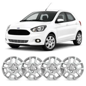 JOGO CALOTA KA 14/18 NEW FIESTA 11/14 ARO 13 PRATA PARAFUSO