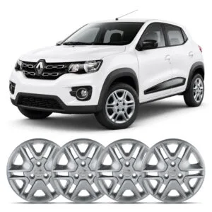 JOGO CALOTA KWID INTENSE 18/20 ARO 14 PRATA PARAFUSO
