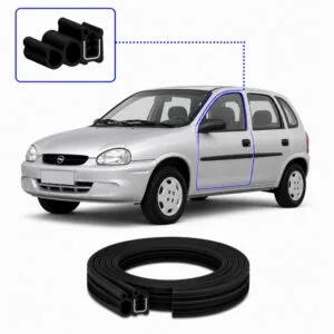 BORRACHA PORTA CORSA HATCH 00/08 ABA PRETA