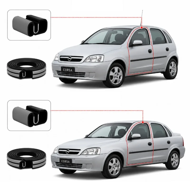 BORRACHA PORTA CORSA HATCH 02/12 CORSA SEDAN 03/10 ABA CINZA