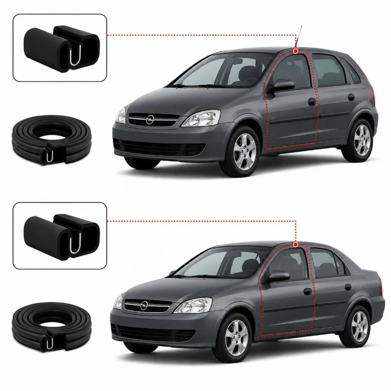 BORRACHA PORTA CORSA HATCH 02/12 CORSA SEDAN 03/10 ABA PRETA
