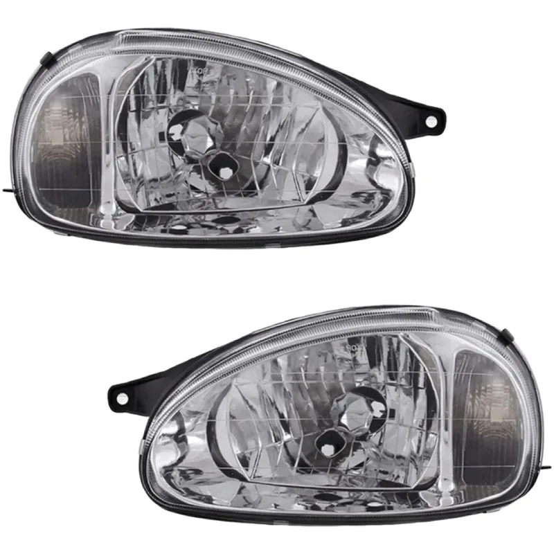 FAROL CORSA 00/10 MASCARA CROMADA LENTE VIDRO IMPORTADO - Imagem 4